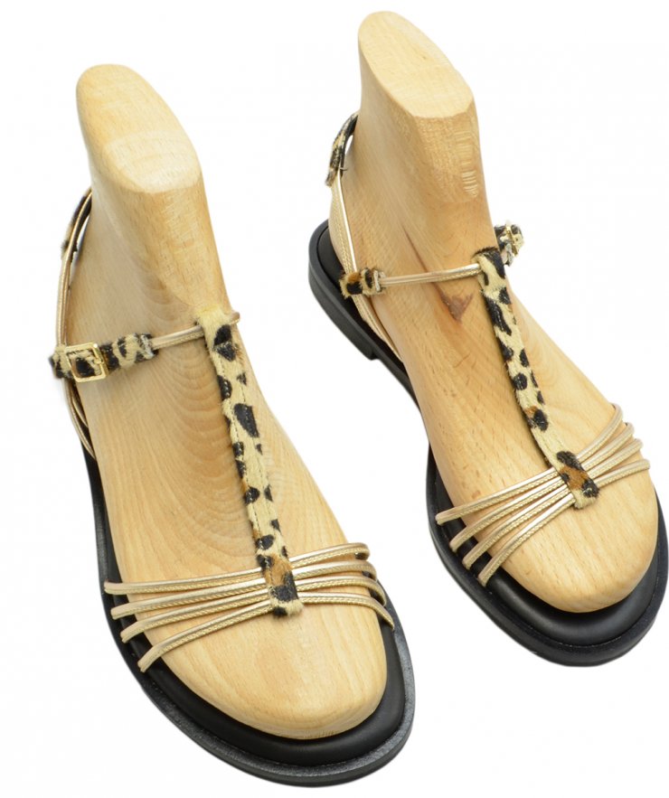 FLEX SANDAL U108-019 PONY LEOPARD LEATHER