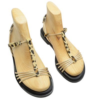 FLEX SANDAL U108-019 PONY LEOPARD LEATHER 1