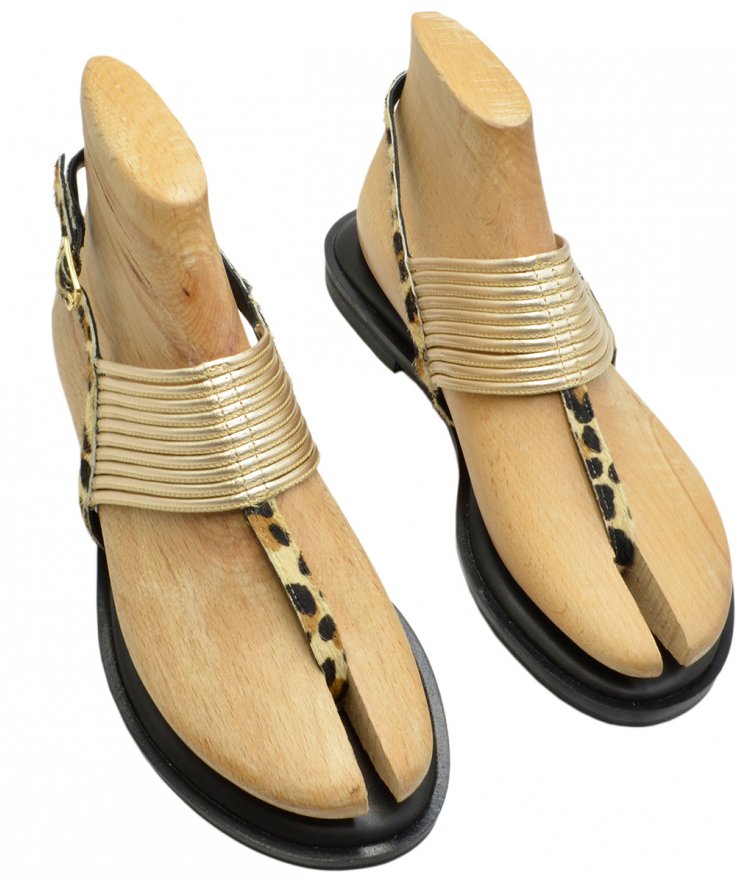 FLEX SANDAL U108-020 PONY LEOPARD LEATHER