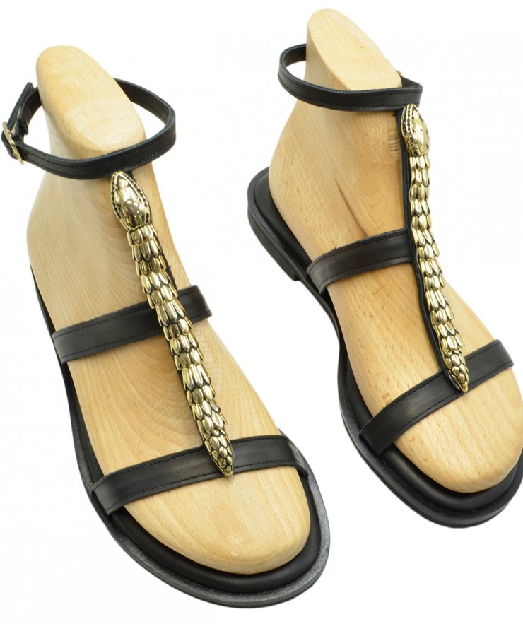FLEX SANDAL U108-026 BLACK LEATHER