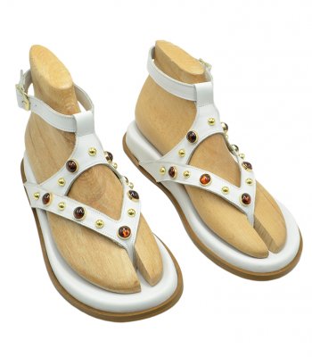 SANDAL U114-010 WHITE LEATHER 1