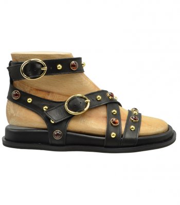 SANDAL U114-014 BLACK LEATHER 2