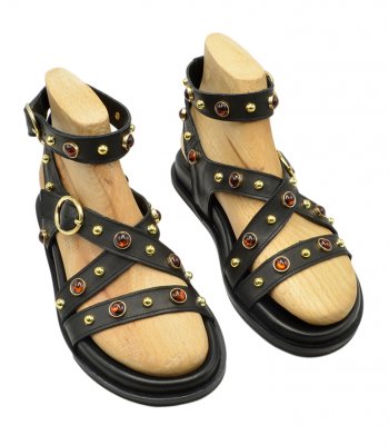 SANDAL U114-014 BLACK LEATHER 1