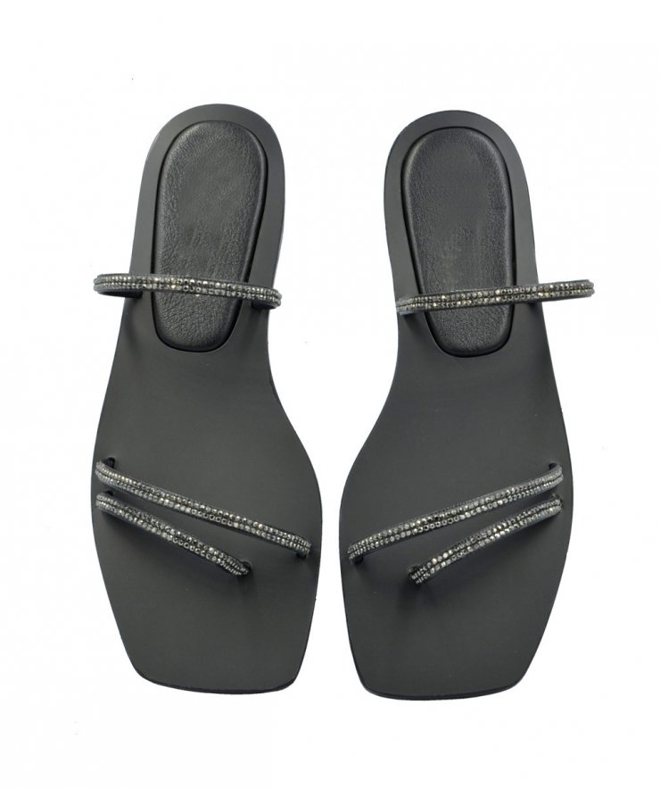 SANDAL U14-003 BLACK LEATHER