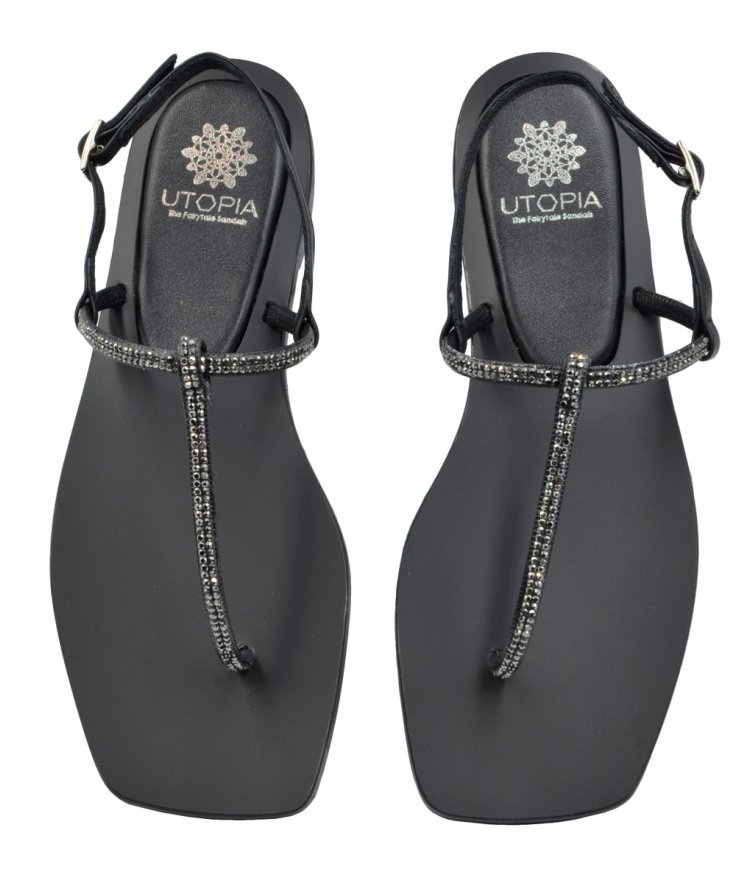 SANDAL U14-007 BLACK LEATHER