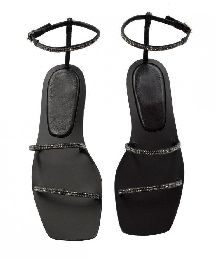 SANDAL U14-008 BLACK LEATHER