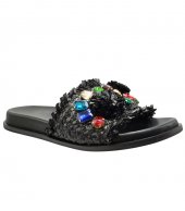 SANDAL U114-004 BLACK RAFFIA 2