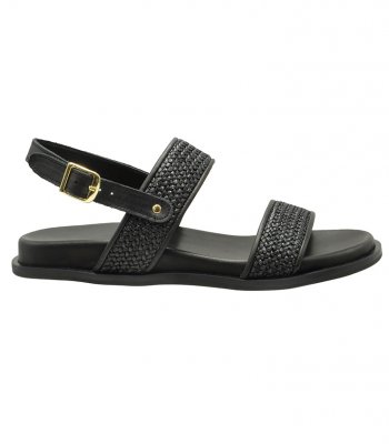 SANDAL U114-011 BLACK RAFFIA 1
