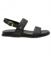 SANDAL U114-011 BLACK RAFFIA 1