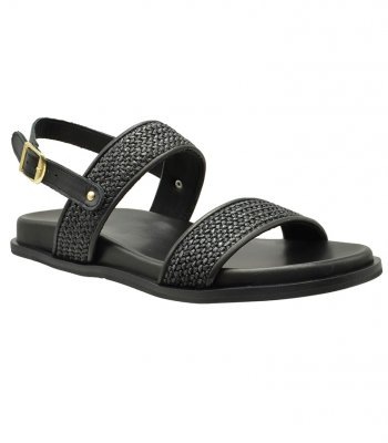 SANDAL U114-011 BLACK RAFFIA 2