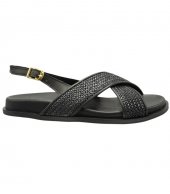 SANDAL U114-013 BLACK RAFFIA 1