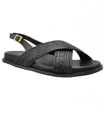SANDAL U114-013 BLACK RAFFIA 2