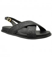 SANDAL U114-013 BLACK RAFFIA 2