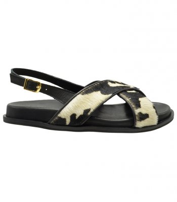 SANDAL U114-013 BLACK COW LEATHER 1