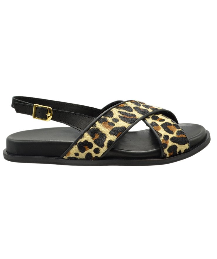 SANDAL U114-013 PONY LEOPARD LEATHER