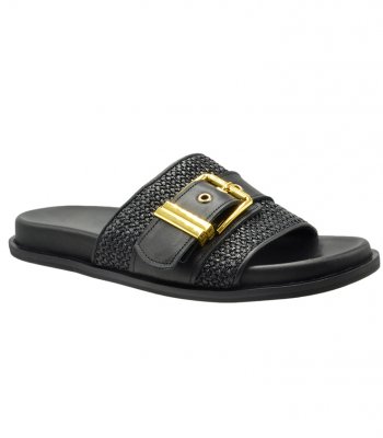 SANDAL U114-016 BLACK RAFFIA 2