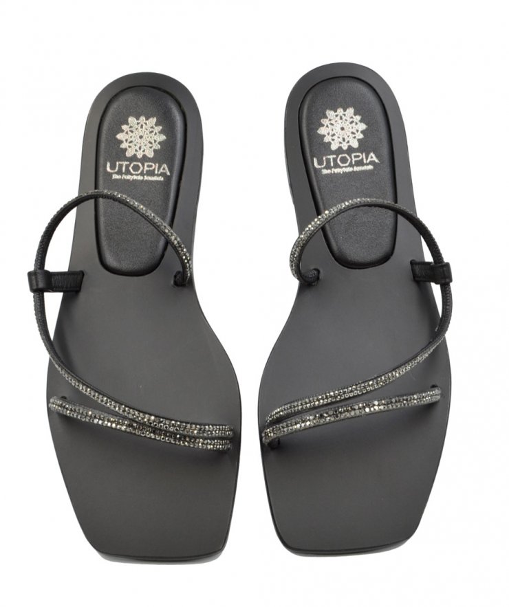 SANDAL U14-004 BLACK LEATHER