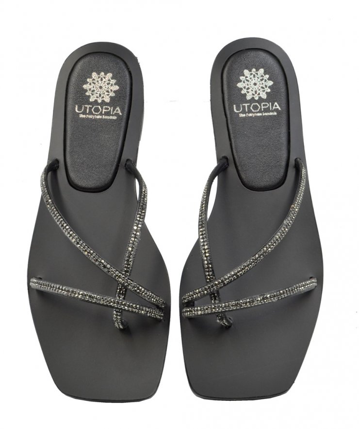 SANDAL U14-006 BLACK LEATHER