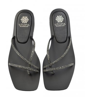 SANDAL U14-006 BLACK LEATHER 1