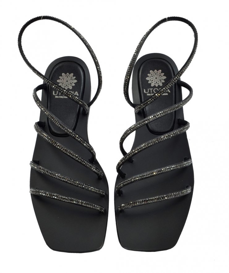 SANDAL U14-010 BLACK LEATHER
